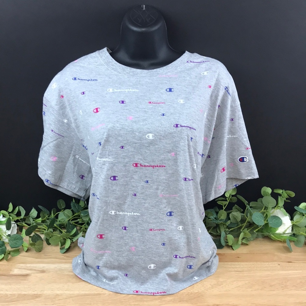 Champion Plus Size Logo-Print Cropped T-Shirt